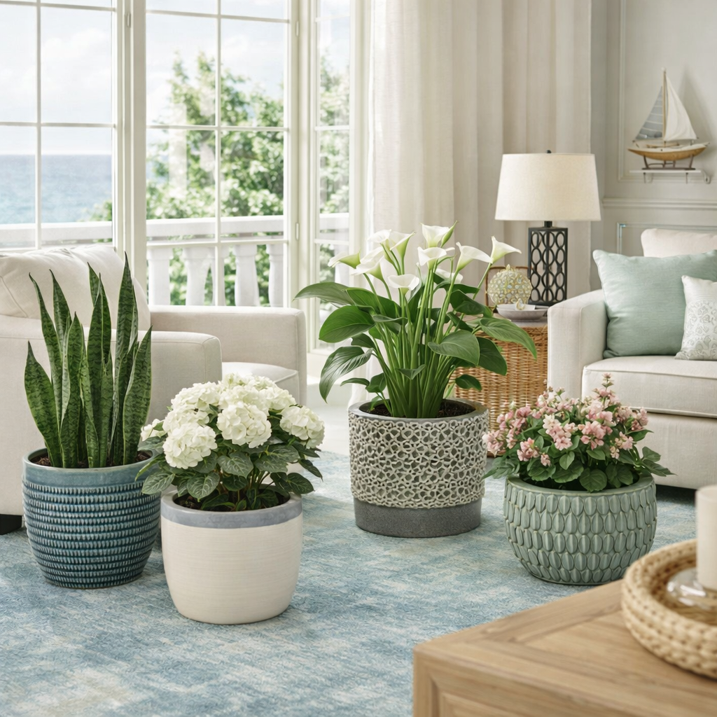 Modern Coastal Decorative Planters