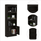 Simma Bookcase, Metal Hardware, Three Shelves, Double Door Cabinet