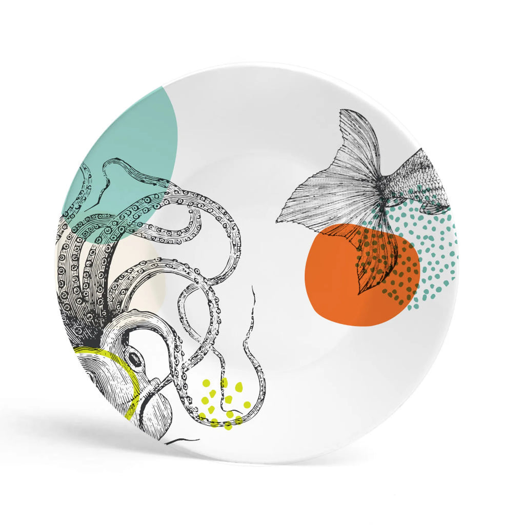 Marine Deep Sea Melamine Plate / Set of 4