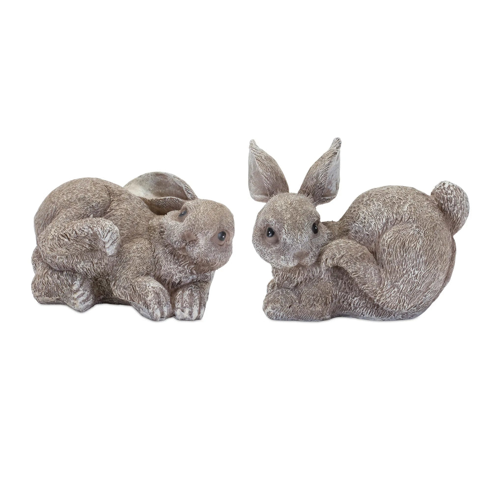 Bunny Figurines Set of 4 Resin 3 Inch and 4 Inch Assorted Designs for Spring Decor