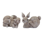 Bunny Figurines Set of 4 Resin 3 Inch and 4 Inch Assorted Designs for Spring Decor