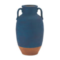 Ceramic Urn Vase with Terra Cotta Accent  - Pack Of: 1 unit | Materials: Ceramic | Colors: Blue | DÃƒÂ©cor  style: Modern