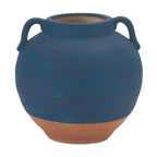 Ceramic Urn Vase with Terra Cotta Accent  - Pack Of: 1 unit | Materials: Ceramic | Colors: Blue | DÃƒÂ©cor  style: Modern