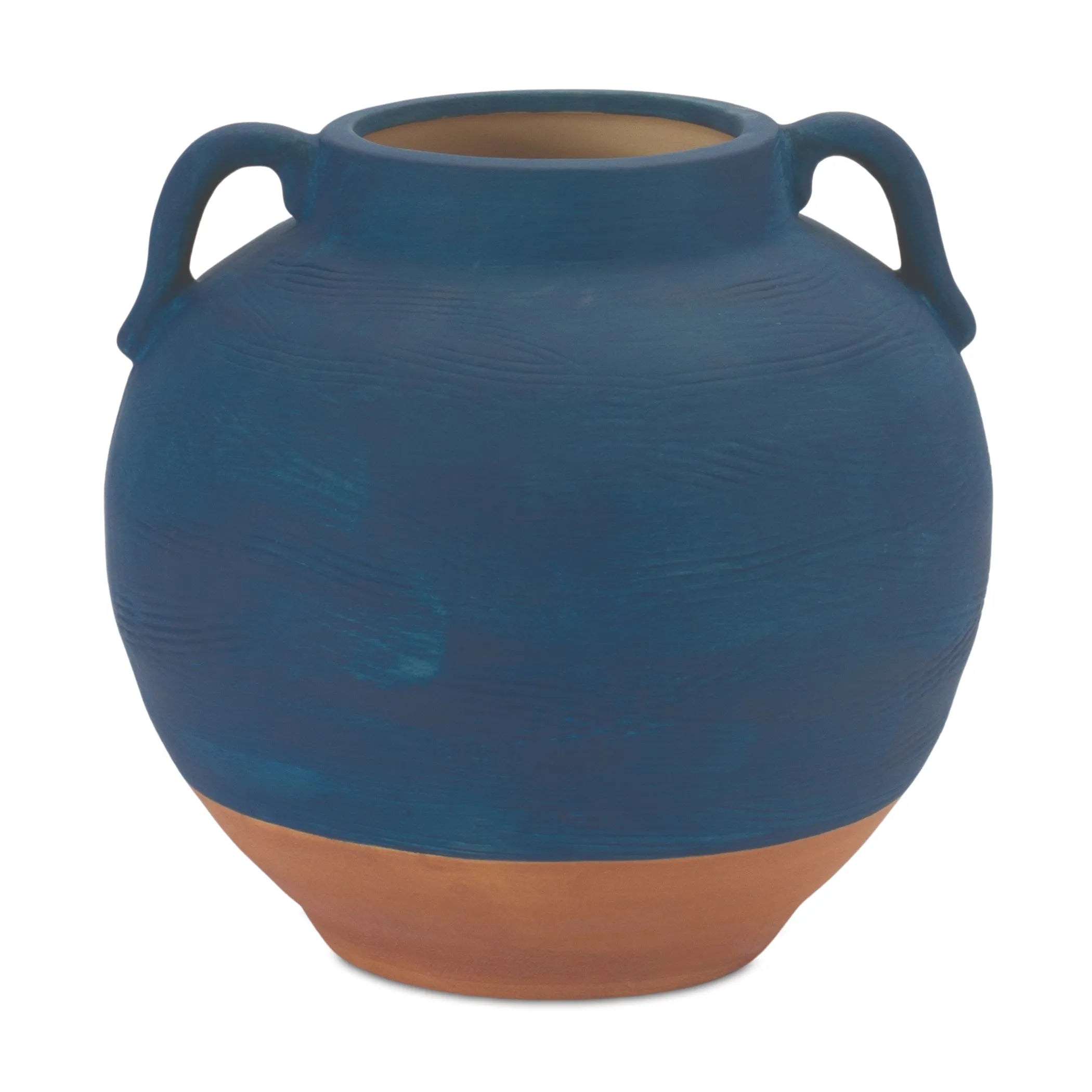 Ceramic Urn Vase with Terra Cotta Accent  - Pack Of: 1 unit | Materials: Ceramic | Colors: Blue | DÃƒÂ©cor  style: Modern