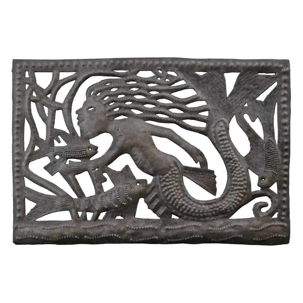 Rect Mermaid with 3 Fish