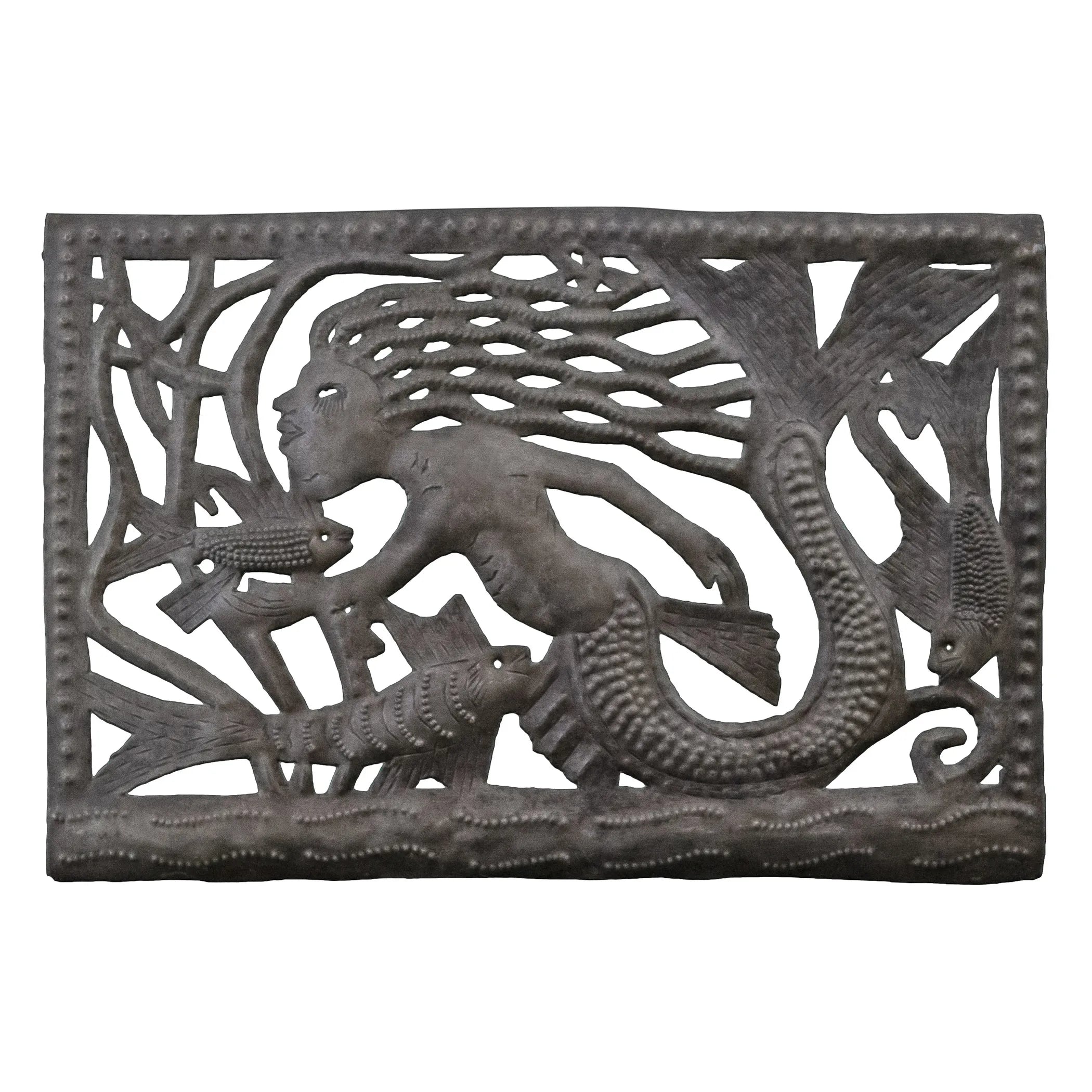 Rect Mermaid with 3 Fish