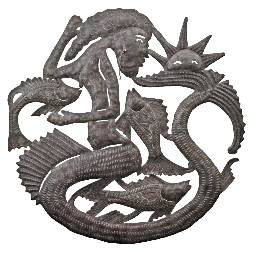 Sunset Mermaid with Fish