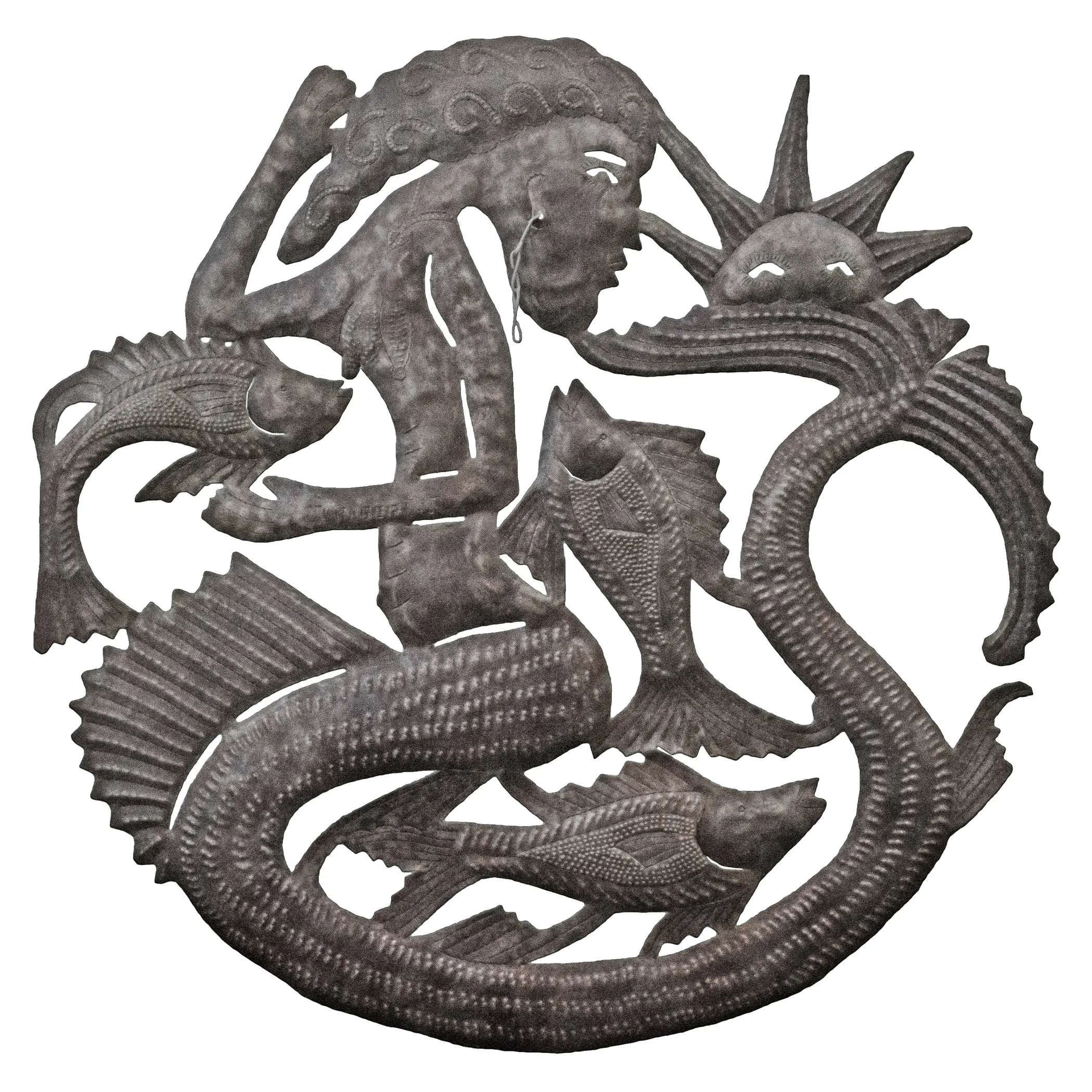 Sunset Mermaid with Fish