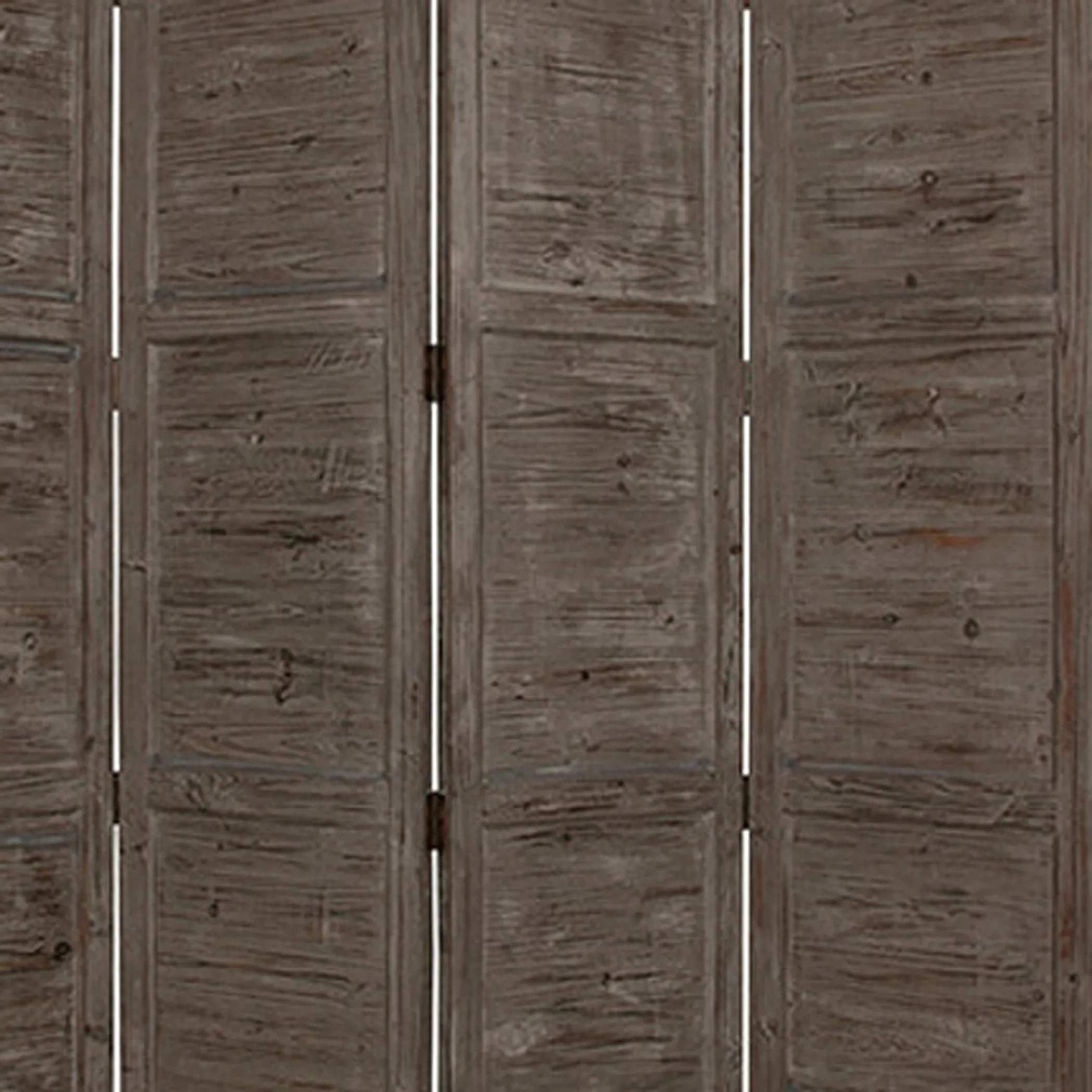 84" Gray Folding Four Panel Screen Room Divider