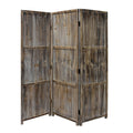 1" x 63" x 72" Brown 3 Panel Solid Wood Fortress Screen