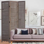 71" Brown Folding Three Panel Screen Room Divider