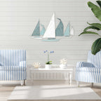 Sailboat Metal Centerpiece  In Distressed Finish