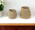 Set of Two 18" Brown Wicker Basket