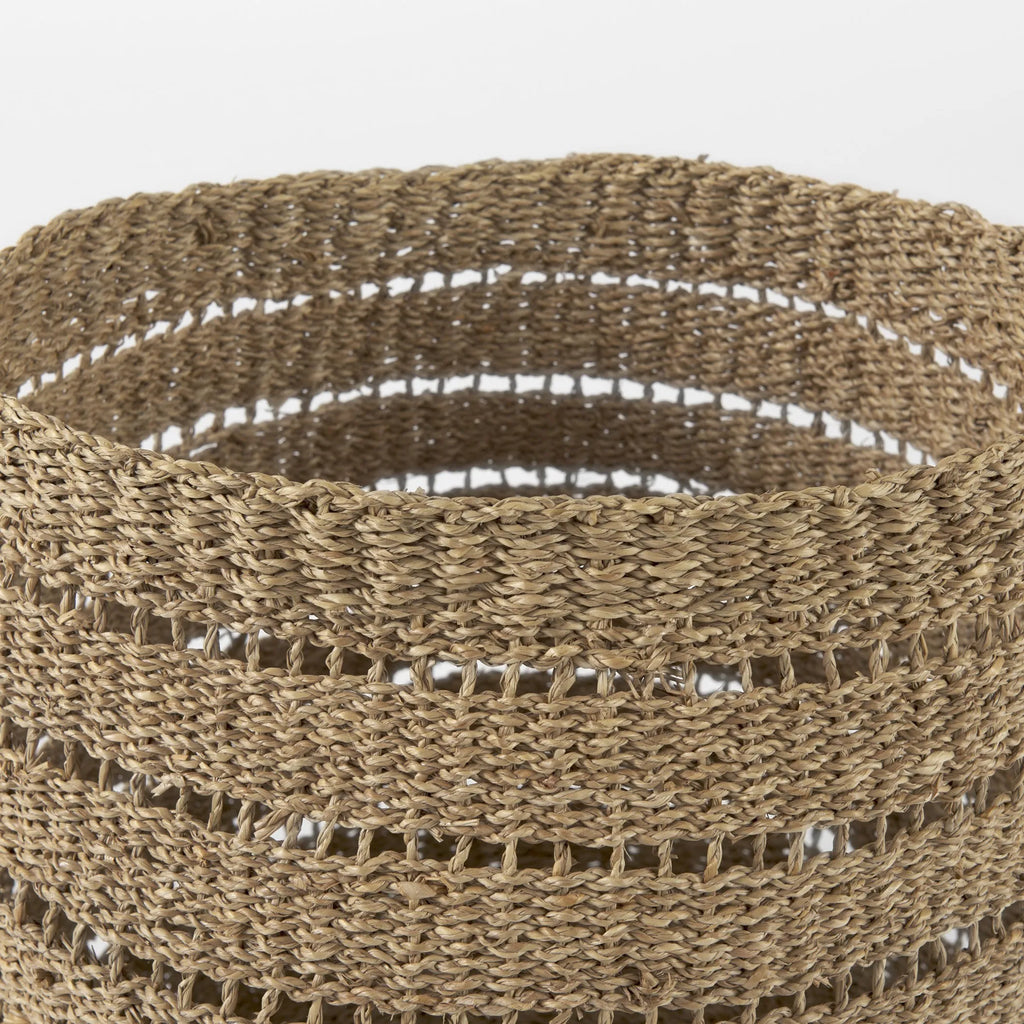 Set of Two 18" Brown Wicker Basket