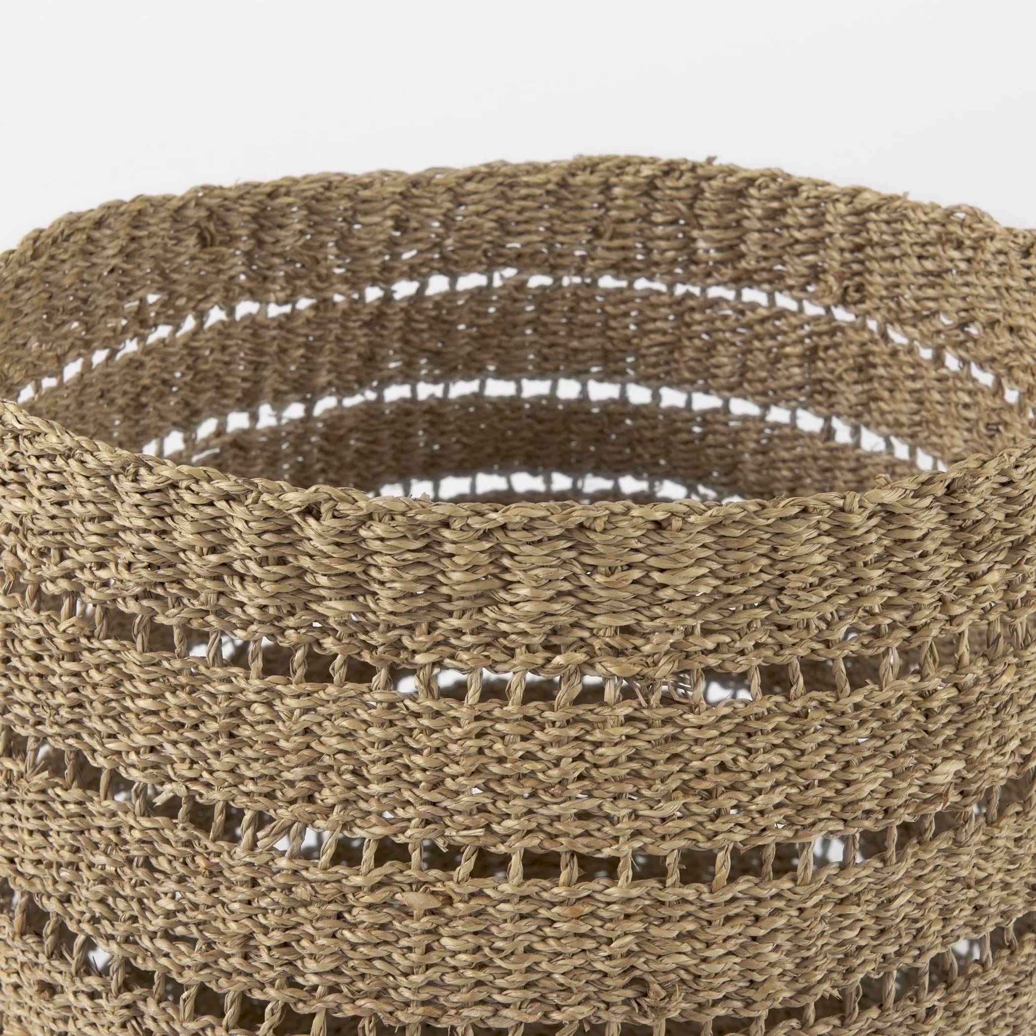 Set of Two 18" Brown Wicker Basket