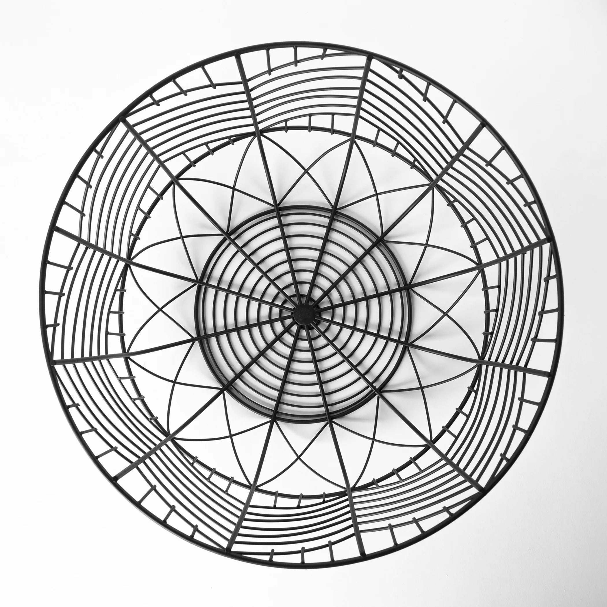 Set Of Two Black Metal Wire Chevron Bowls For Modern Minimalist Home Decor Accent Pieces