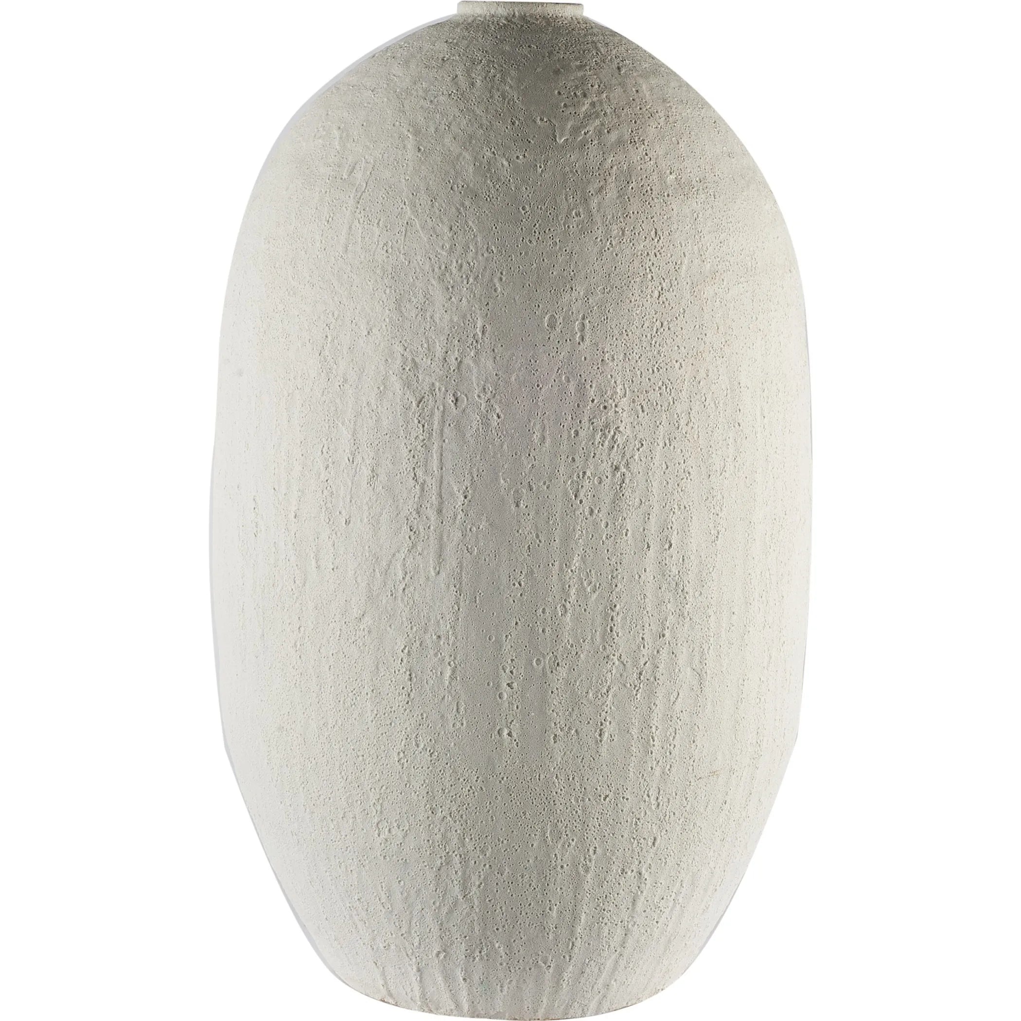 32" Narrow White Textured Ceramic Vase