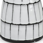 10" White And Black Artisan Glaze Ceramic Pitcher