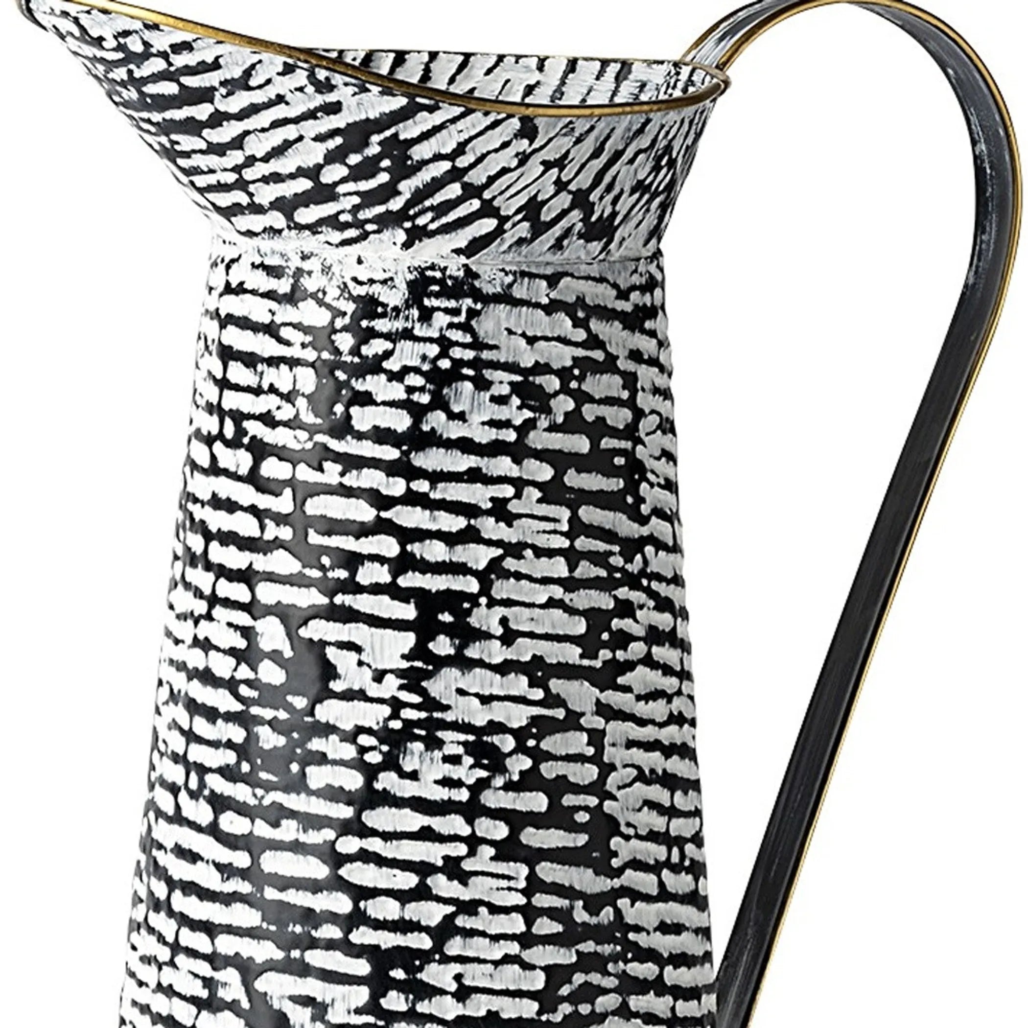 Black And White Textured Jug Vase