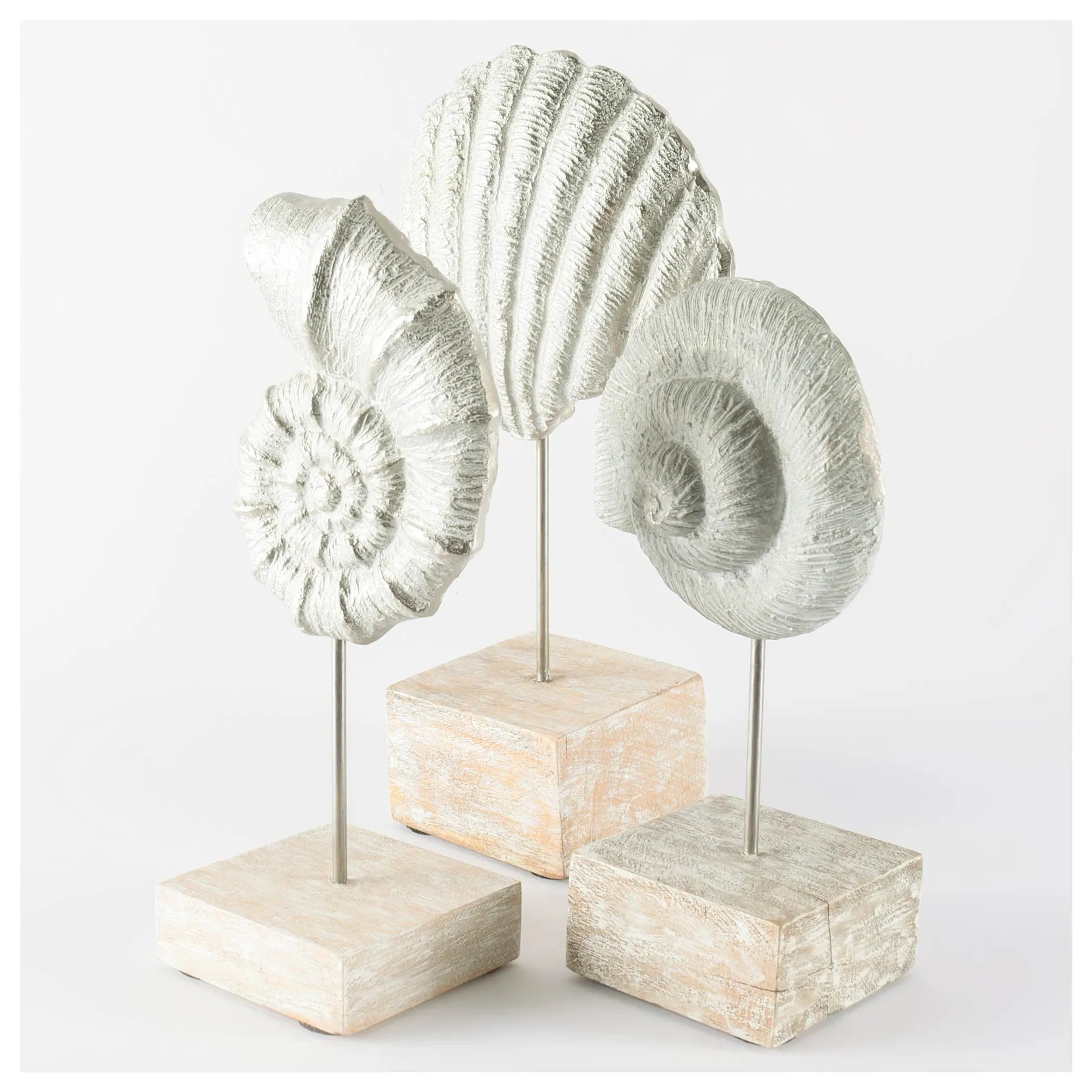 Coastal Silverplate Sea Shell Sculpture