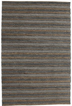 8' X 10' Black and Tan Decorative Striped Area Rug