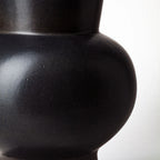 11" Matte Black Contempo Deco Ceramic Vase