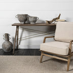 Rustic Whitewash Brown Double Handle Ceramic Vase