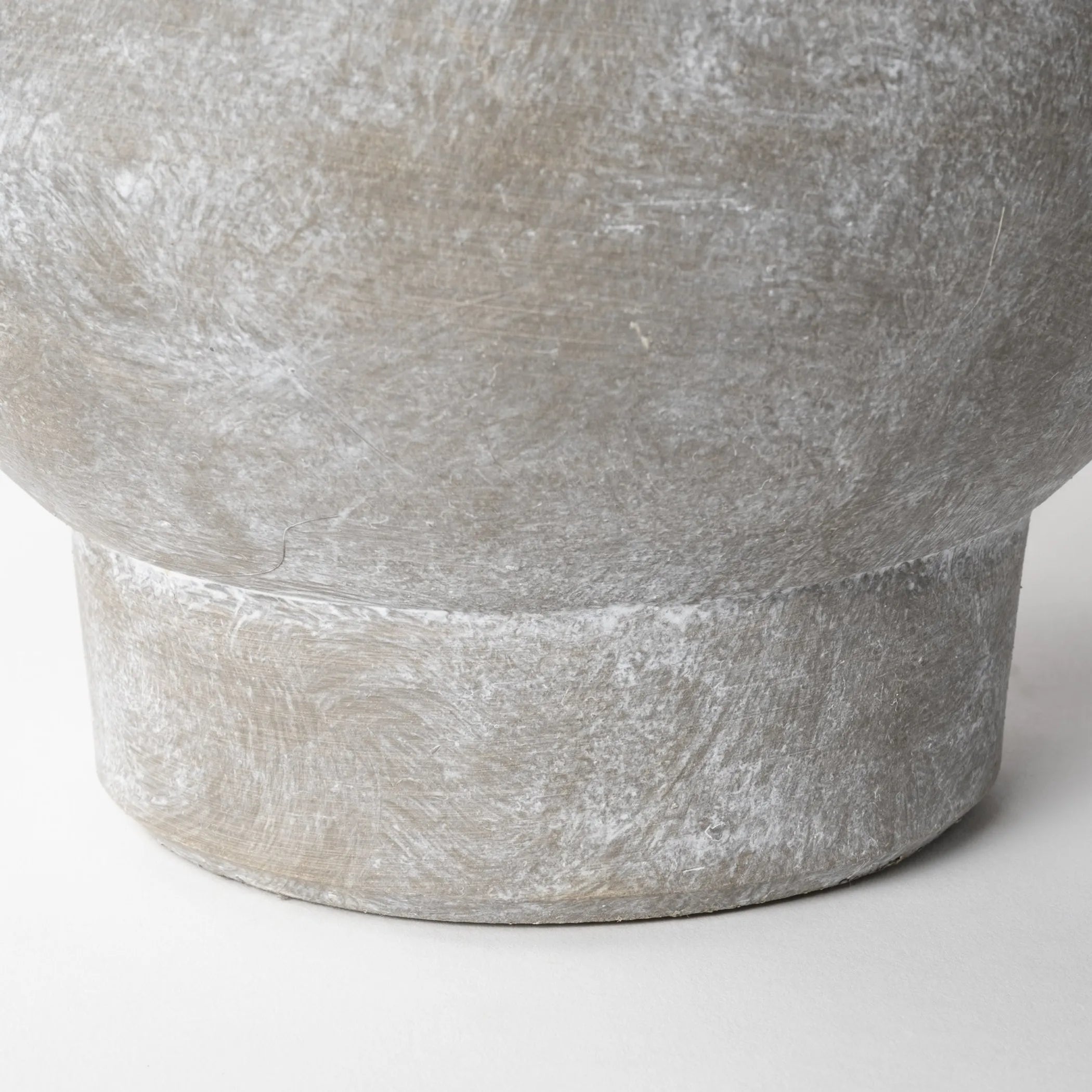 7" Rustic Organic Finish Whitewash Brown Ceramic Vase