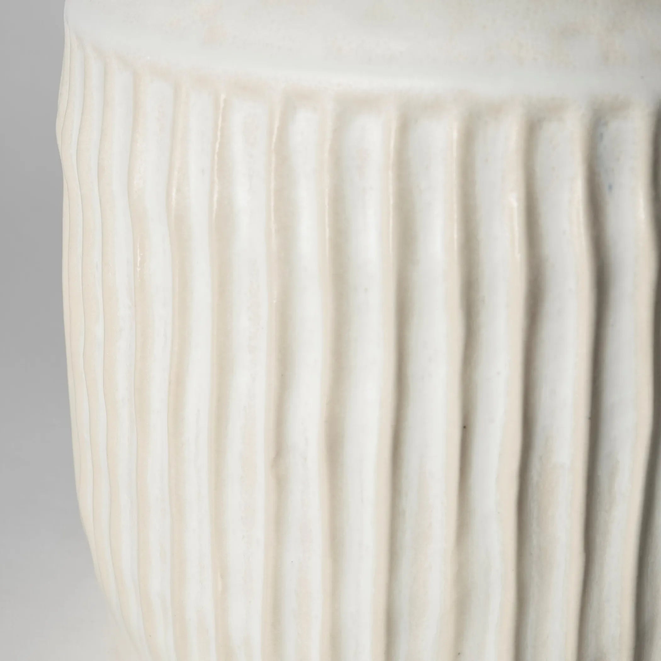 12" Whitewash Handled Textured Ceramic Vase