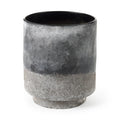 9" Black Brown and Gray Ombre Textured Ceramic Vase