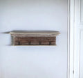 28" Natural Wash Rustic Wood Four Hook Hanging Coat Rack