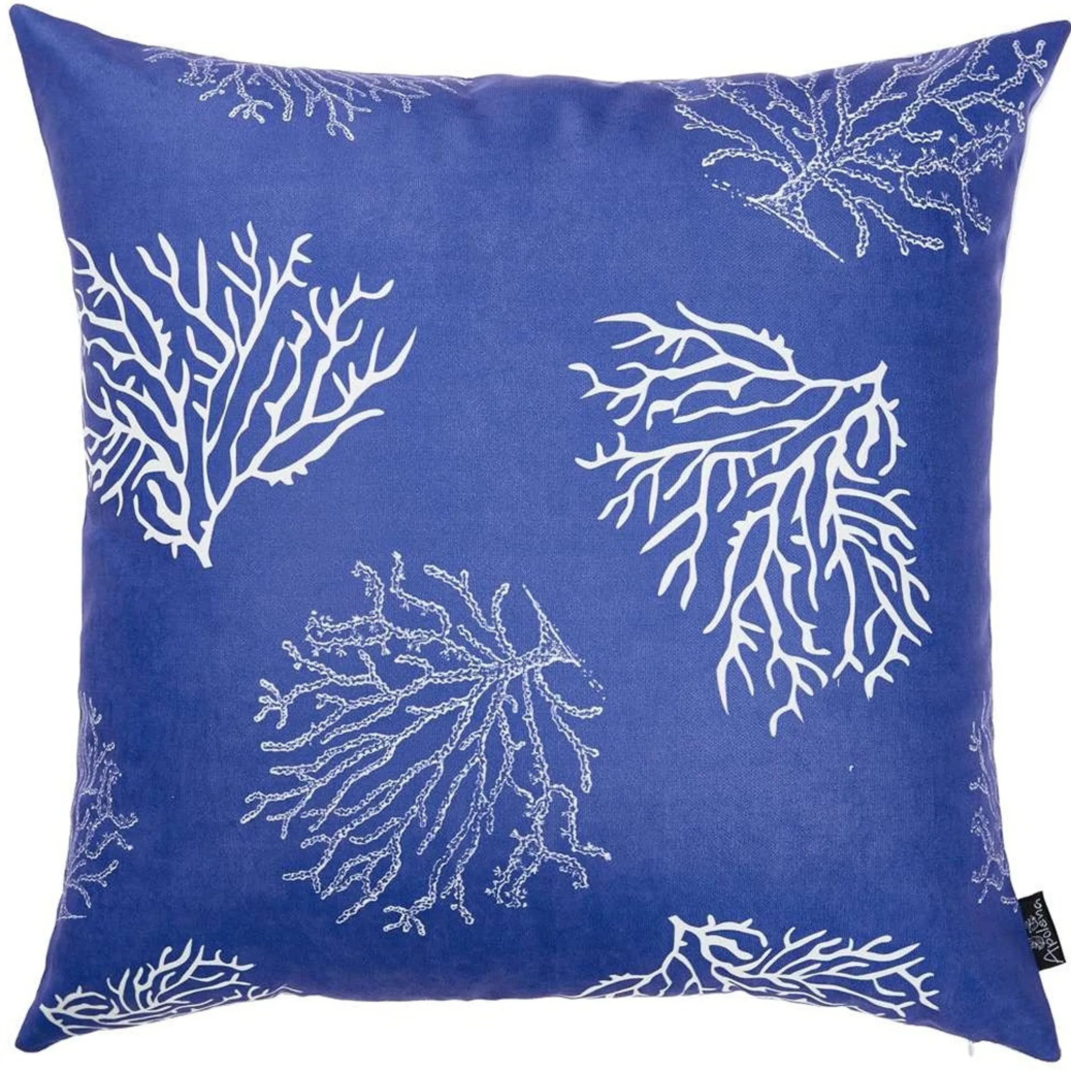 Blue and Silver Coral Reef Decorative Throw Pillow