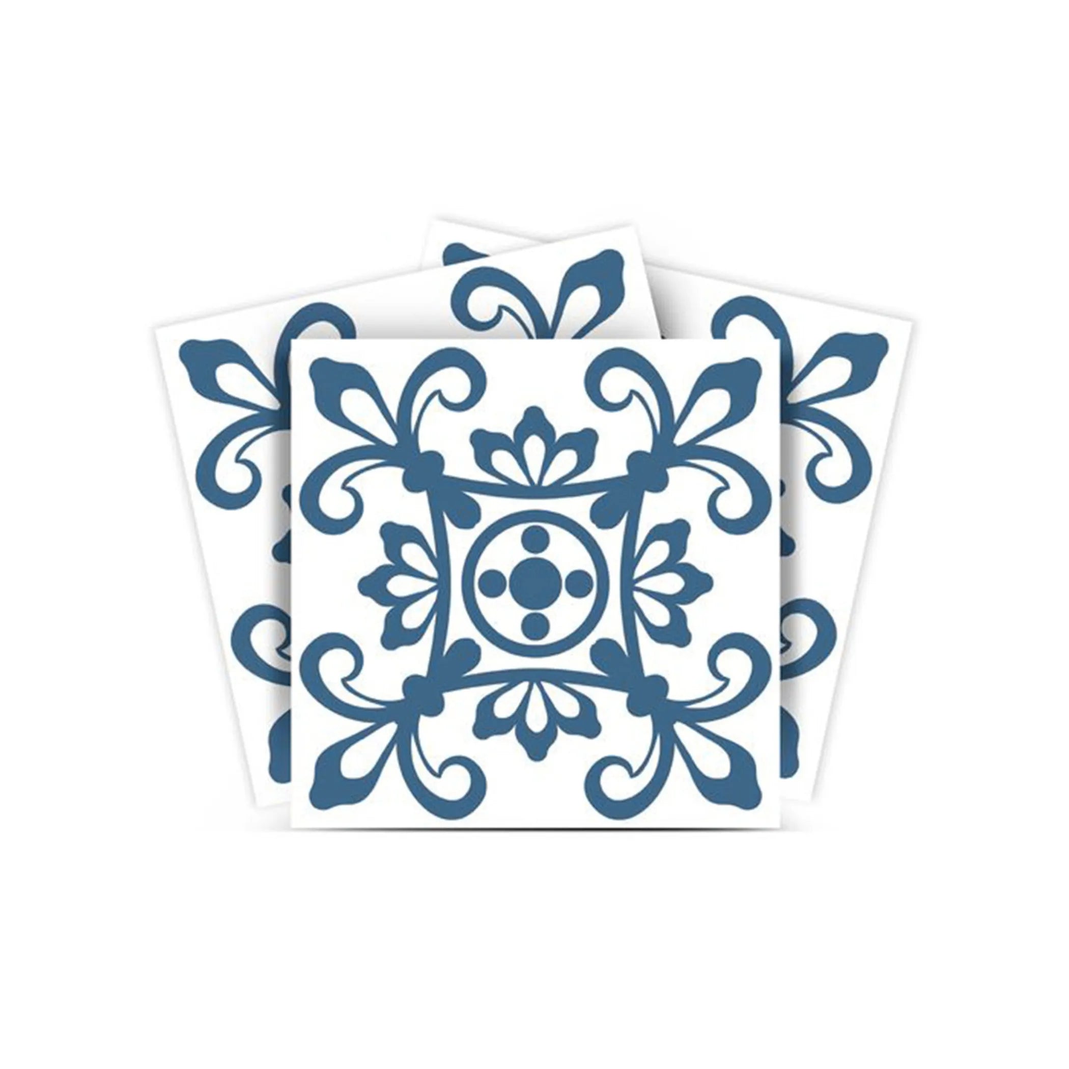 8" X 8" Teal And White Mosaic Peel And Stick Removable Tiles