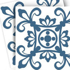 8" X 8" Teal And White Mosaic Peel And Stick Removable Tiles