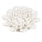 9" Off White Sculptural Flower Ceramic Wall Decor