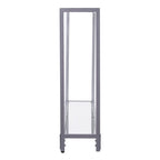 56" Clear and Silver Glass Mirrored Floor Shelf Console Table With Storage