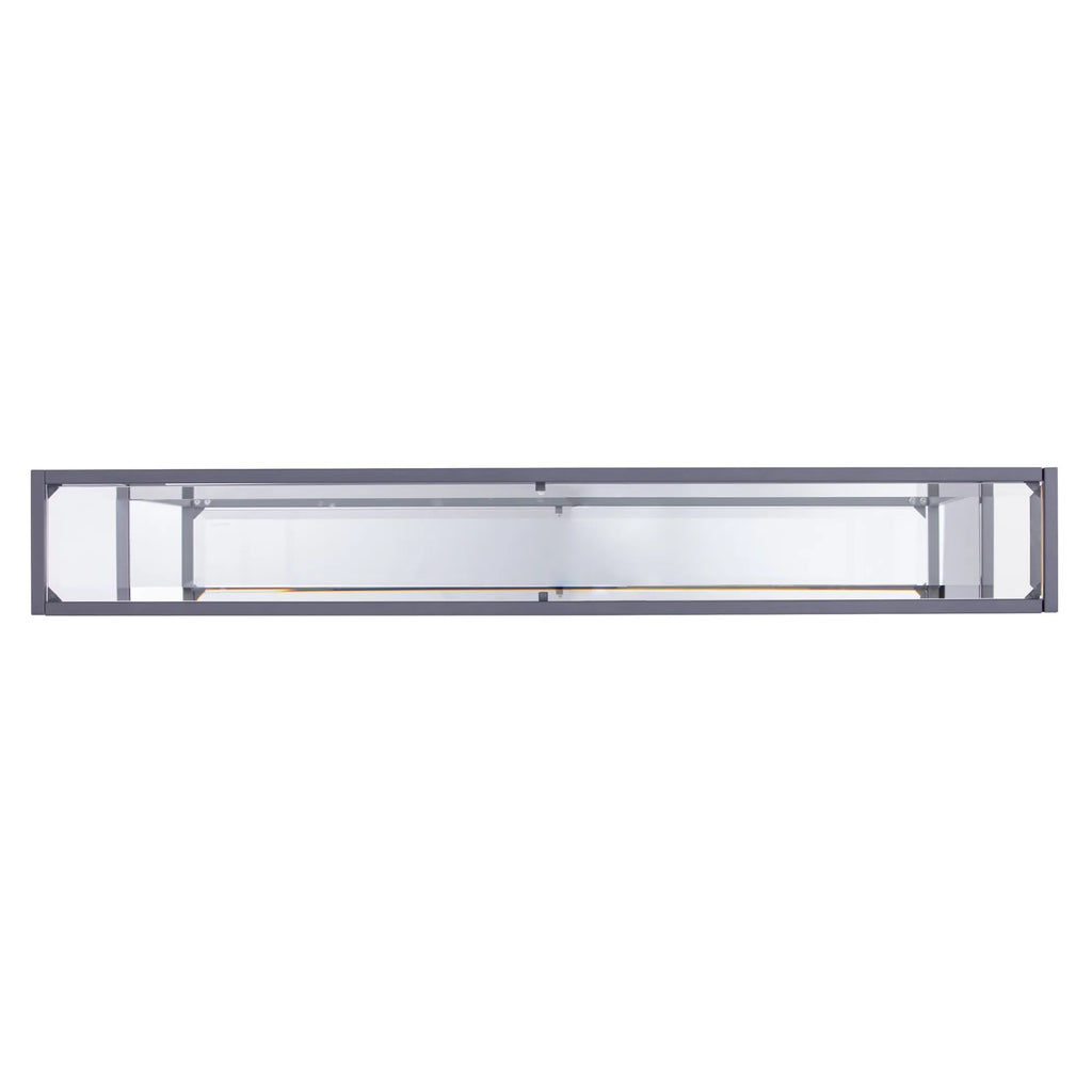 56" Clear and Silver Glass Mirrored Floor Shelf Console Table With Storage