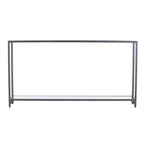 56" Clear and Silver Glass Mirrored Floor Shelf Console Table With Storage