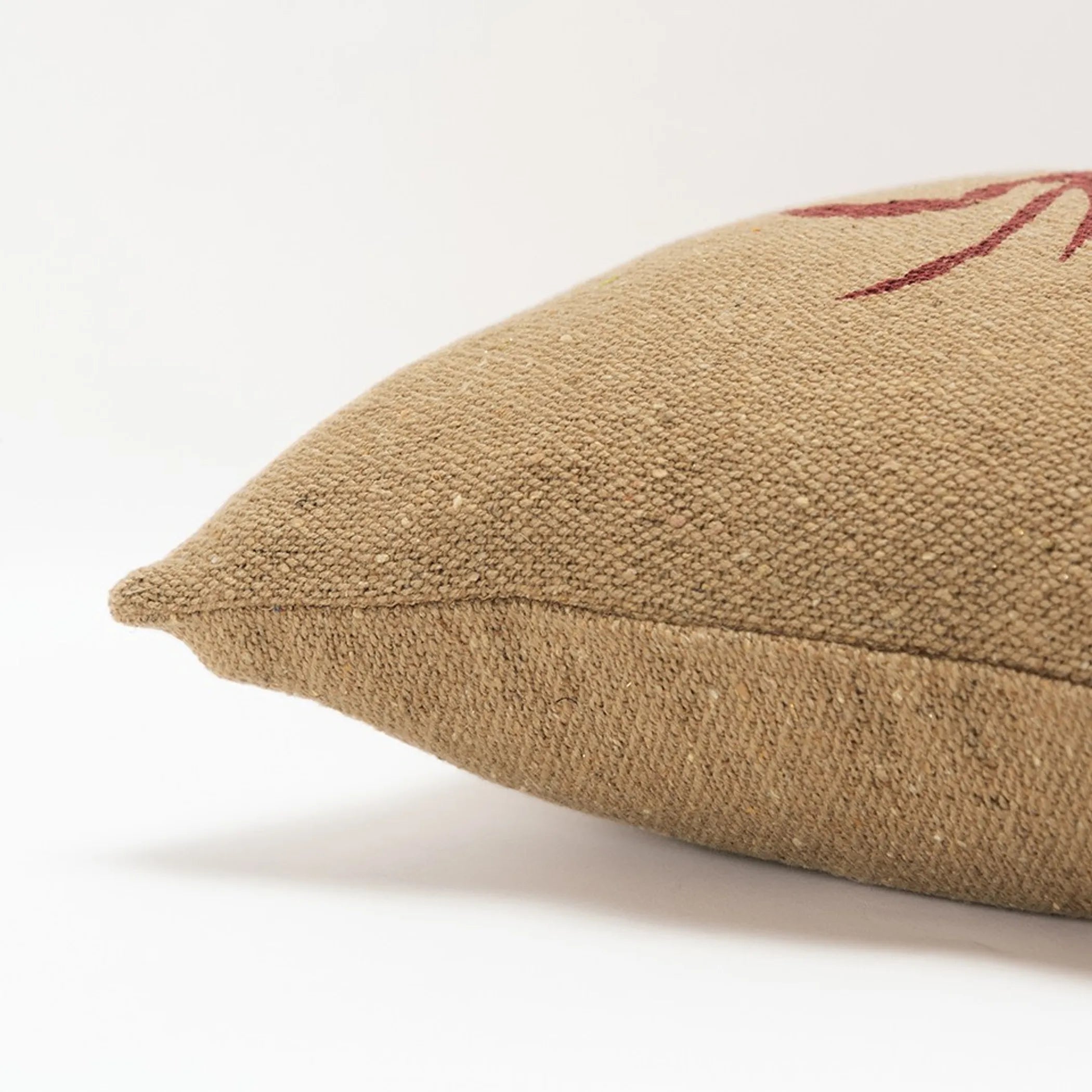 Tan Brown Distressed Crab Throw Pillow