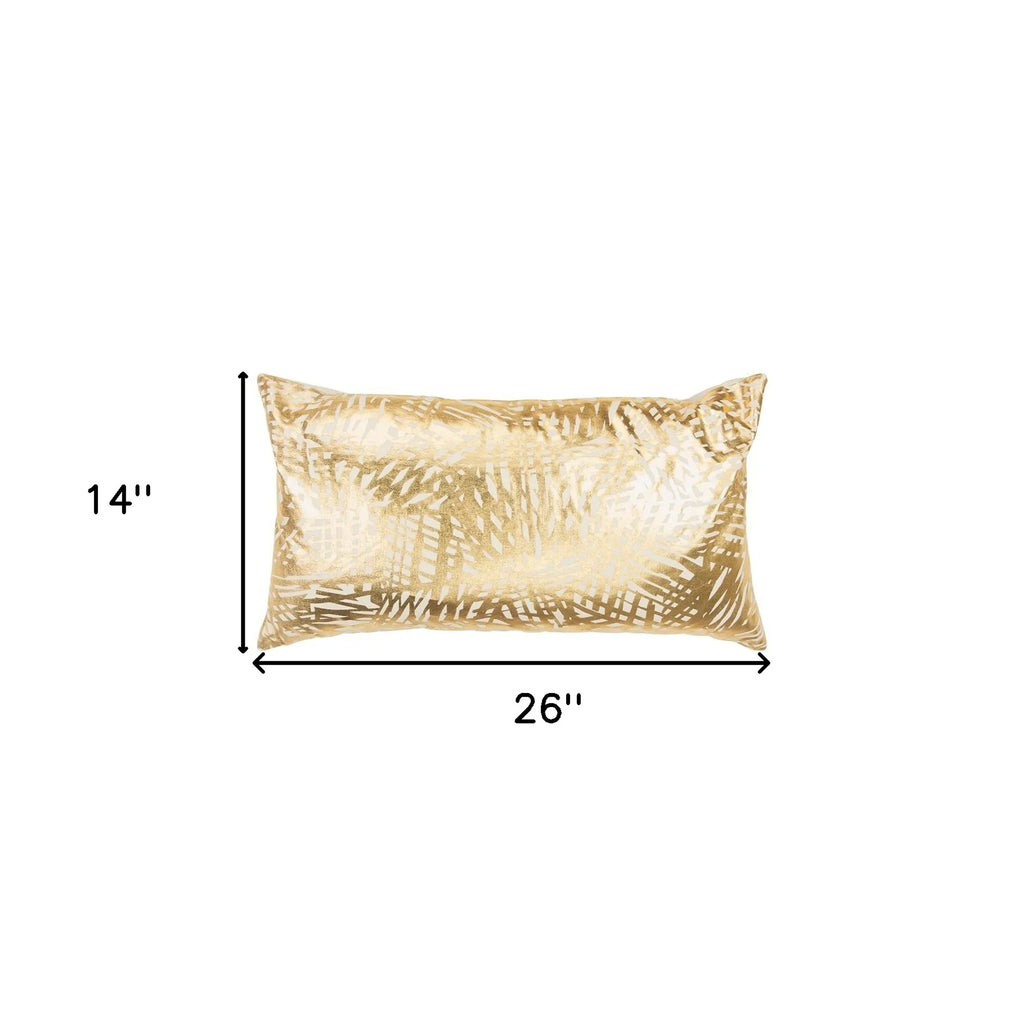 Gold Foil Etched Pattern Lumbar Pillow