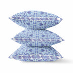 20 Cyan Blue Geostar Zippered Suede Throw Pillow