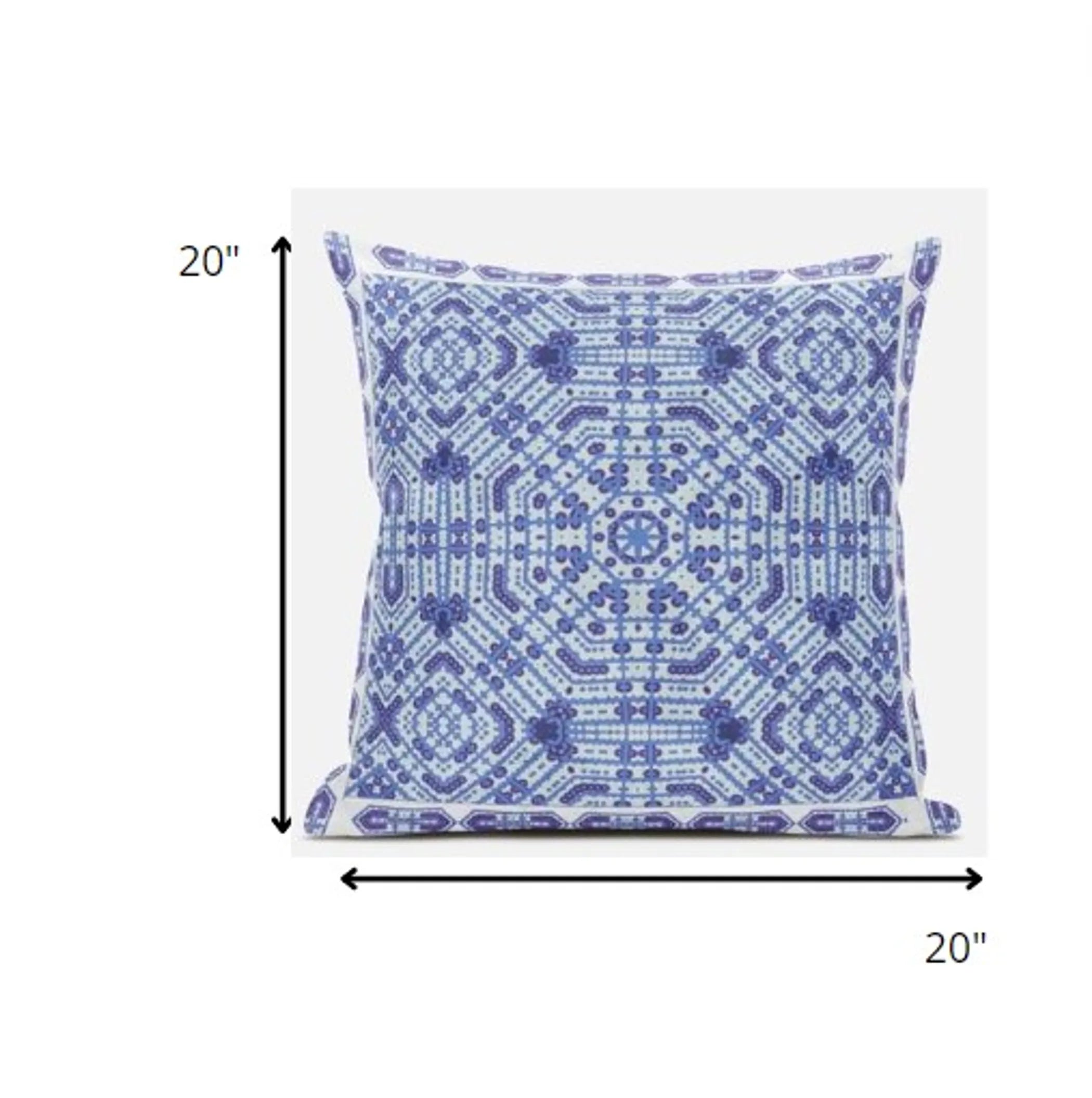 20 Cyan Blue Geostar Zippered Suede Throw Pillow