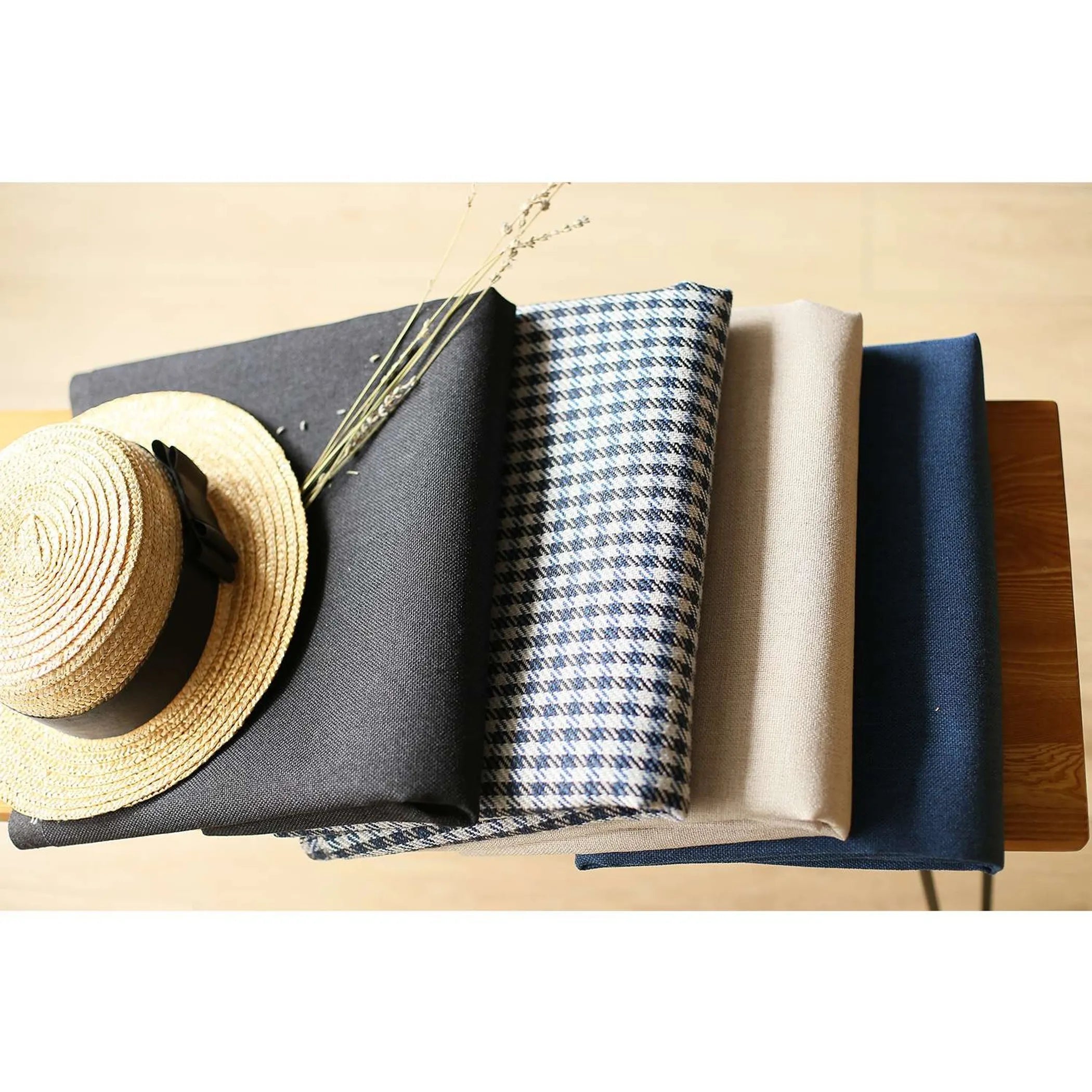 Set Of Four 18" X 18" Grey And Blue Geometric Zippered Handmade Polyester Throw Pillow