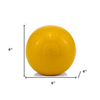 4 Inch Yellow Aluminum Decorative Orb Sculpture For Home Decor Accent Chic Modern Indoor Outdoor Metal Art