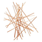 35" X 34" Rose Gold Metal Abstract Lines Hanging Dimensional Sculpture