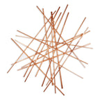 35" X 34" Rose Gold Metal Abstract Lines Hanging Dimensional Sculpture