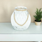 10" Clear Glass Decorative Jar With Rope