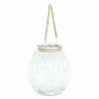 10" Clear Glass Decorative Jar With Rope