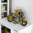 8" Yellow and Black Metal Hand Painted Model Motorcycle