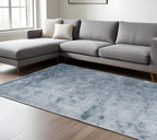 8' X 10' Blue and Silver Shag Hand Tufted Area Rug